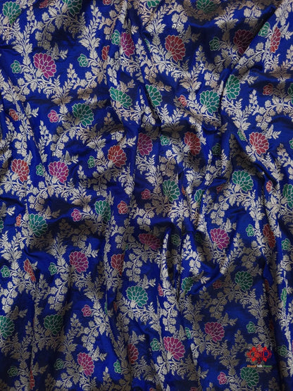 Pure Katan Silk Banarasi Handloom Saree - All over Jaal work with Meenakari - Bharat Silk House Pure Kataan Silk