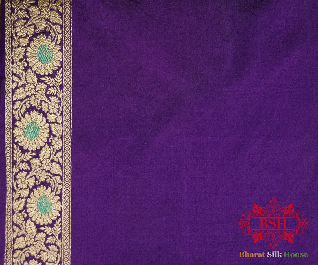 Pure Katan Silk Banarasi Handloom Saree - All over Jaal work with Meenakari - Bharat Silk House Pure Kataan Silk