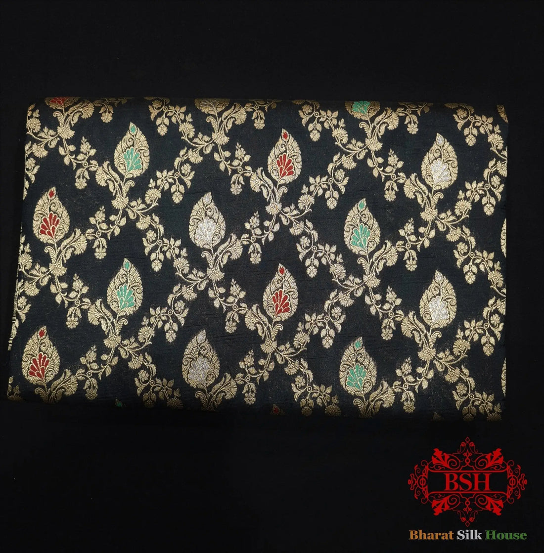 Pure Katan Silk Banarasi Handloom Saree - All over Jaal work with Meenakari - Bharat Silk House Pure Kataan Silk