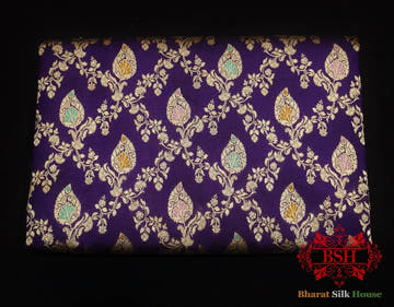 Pure Katan Silk Banarasi Handloom Saree - All over Jaal work with Meenakari - Bharat Silk House Pure Kataan Silk