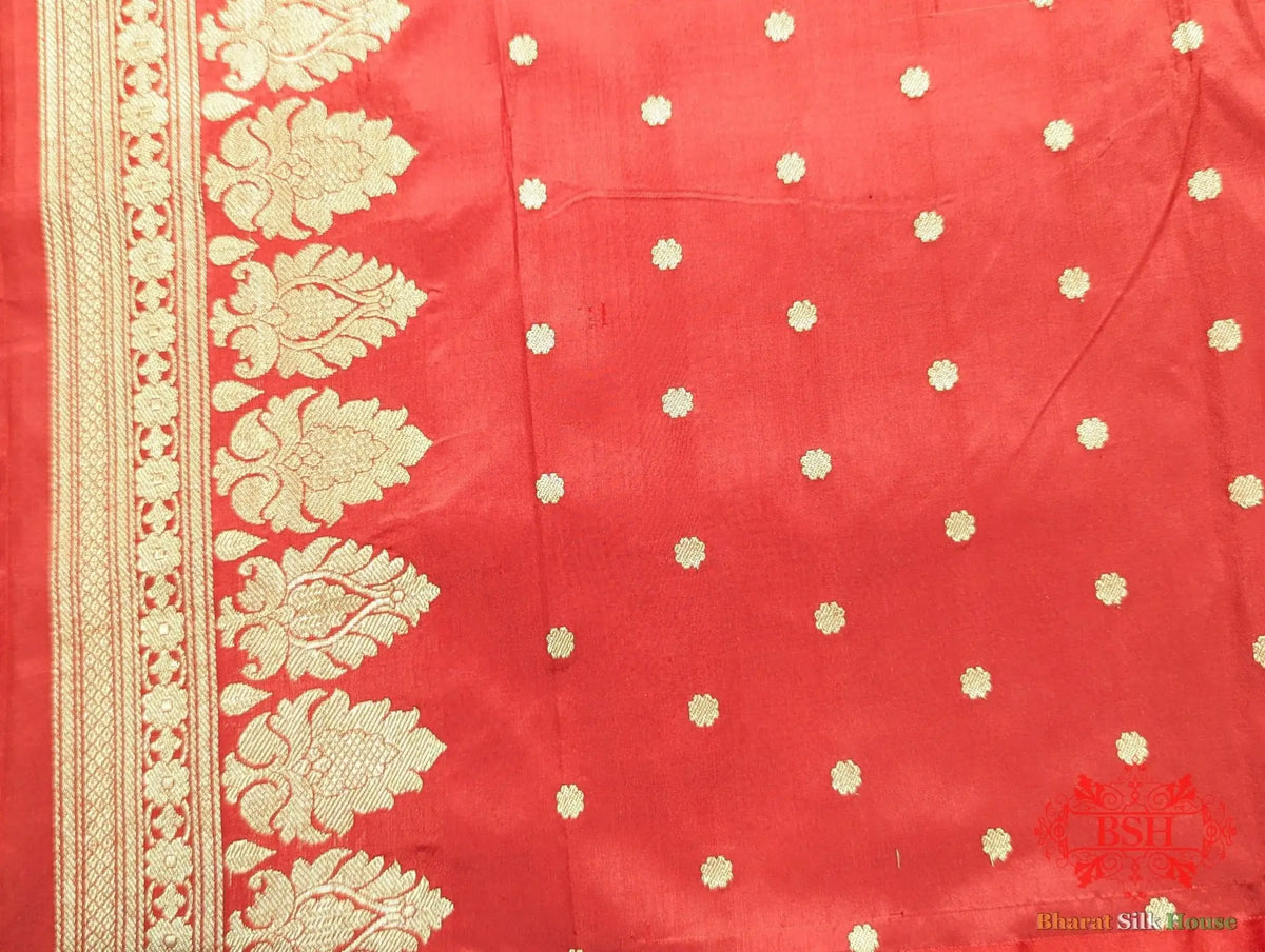 Pure Katan Silk Banarasi Handloom Saree In Shades Of Deep Pink - Bharat Silk House Pure Kataan Silk