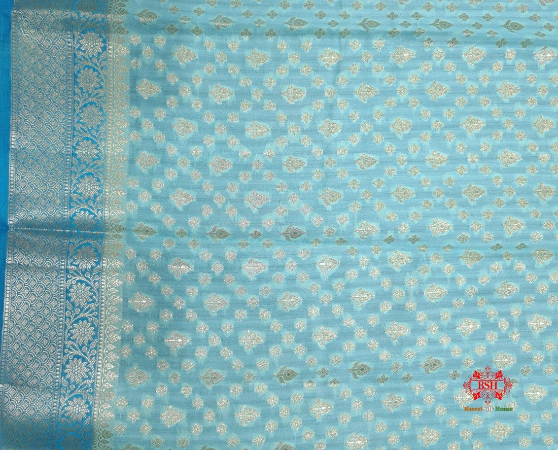 Pure Rangkaat Multi Color Zigzag Chiniya Silk Saree - Bharat Silk House Chiniya Saree