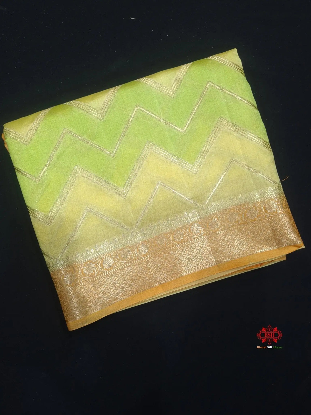 Pure Rangkaat Multi Color Zigzag Chiniya Silk Saree - Bharat Silk House Chiniya Saree