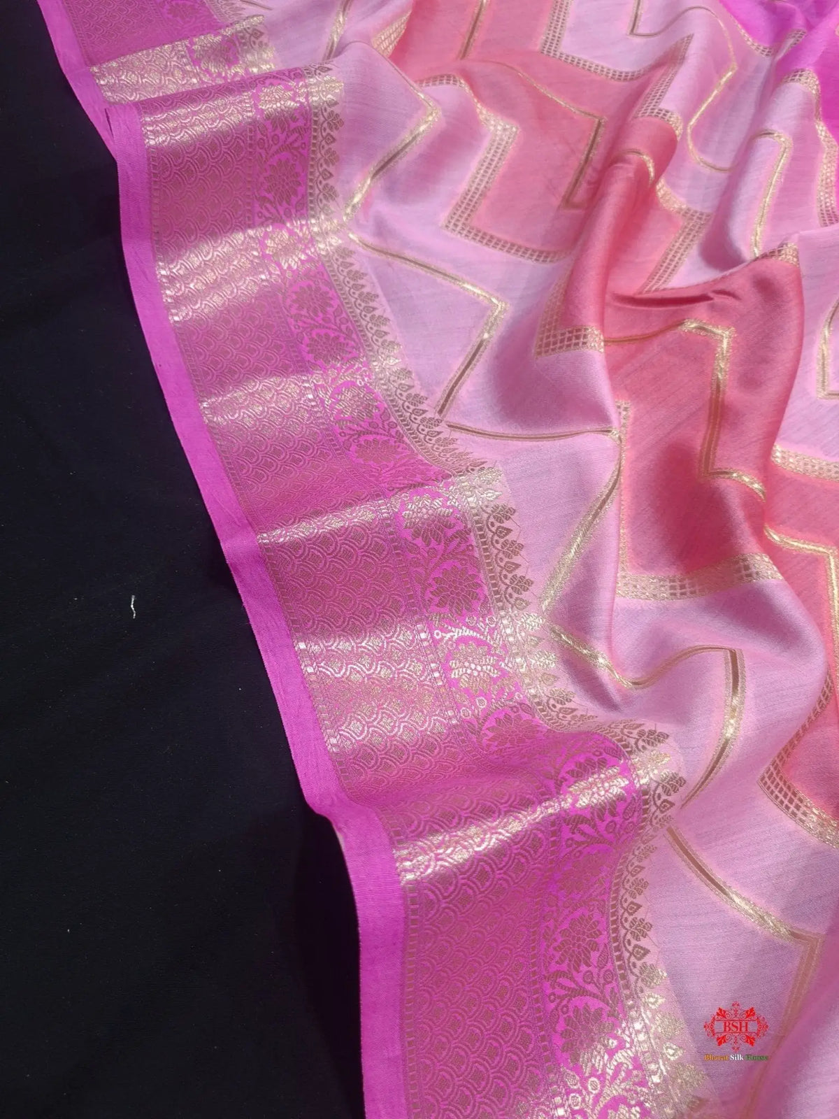 Pure Rangkaat Multi Color Zigzag Chiniya Silk Saree - Bharat Silk House Chiniya Saree