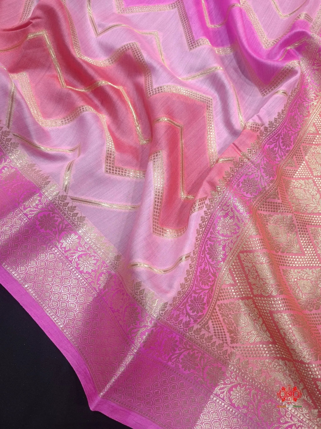 Pure Rangkaat Multi Color Zigzag Chiniya Silk Saree - Bharat Silk House Chiniya Saree