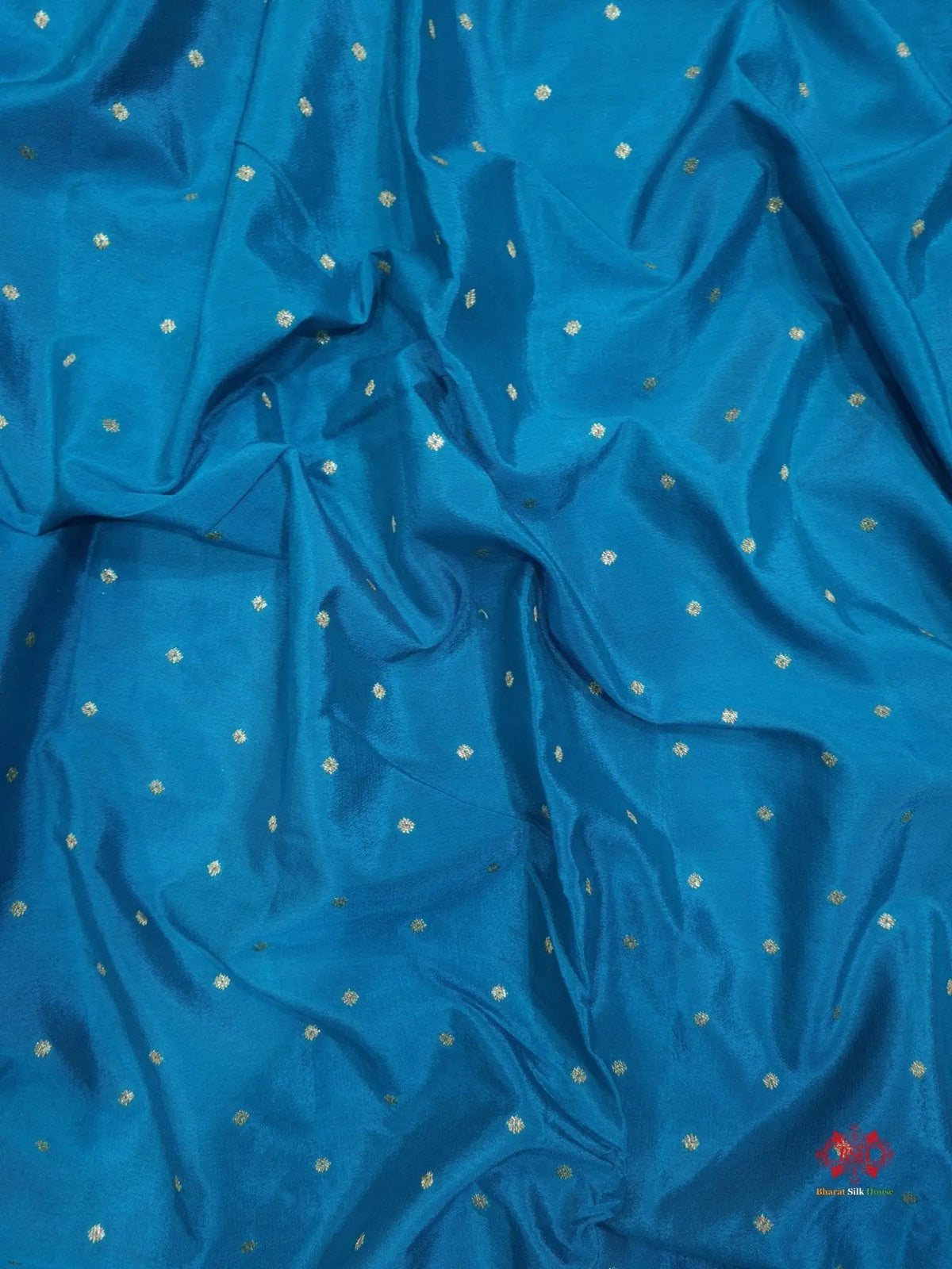 Pure Silk Crape Khaddi Georgette Saree With Antique Zari In Shades Of Blue - Bharat Silk House Crepe Khaddi