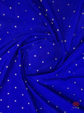Pure Silk Crape Khaddi Georgette Saree With Antique Zari In Shades Of Blue - Bharat Silk House Crepe Khaddi