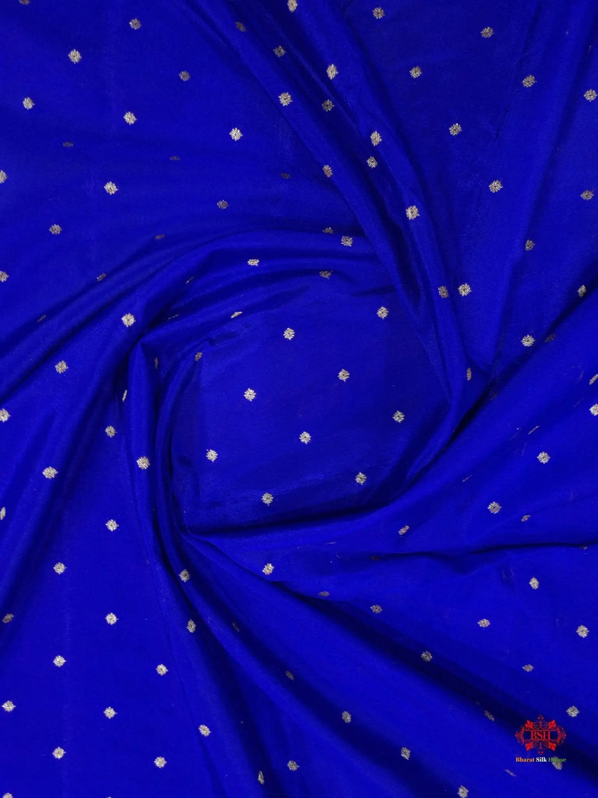 Pure Silk Crape Khaddi Georgette Saree With Antique Zari In Shades Of Blue - Bharat Silk House Crepe Khaddi