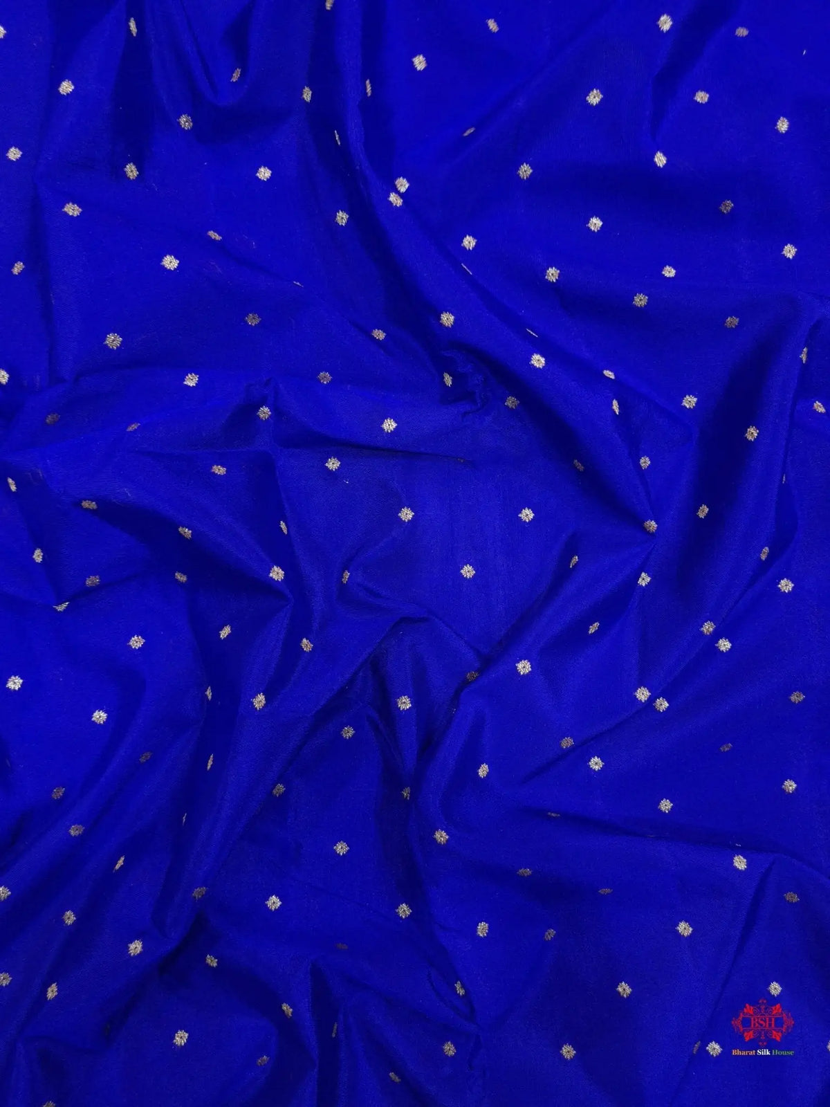 Pure Silk Crape Khaddi Georgette Saree With Antique Zari In Shades Of Blue - Bharat Silk House Crepe Khaddi