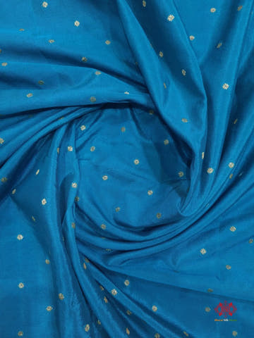 Pure Silk Crape Khaddi Georgette Saree With Antique Zari In Shades Of Blue - Bharat Silk House Crepe Khaddi