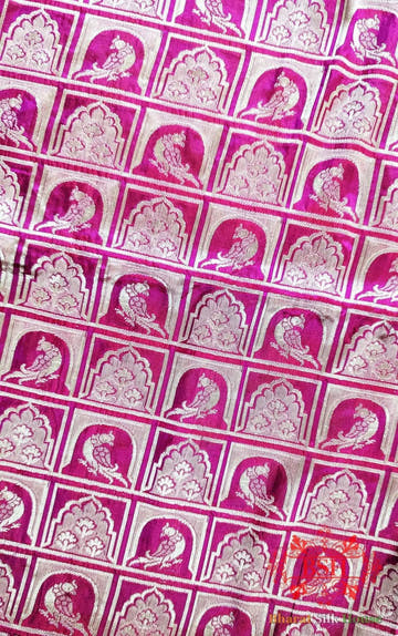Rani / Cross Pure Katan Silk Handwoven Sona Rupa Dupatta - Bharat Silk House Pure Silk Dupatta