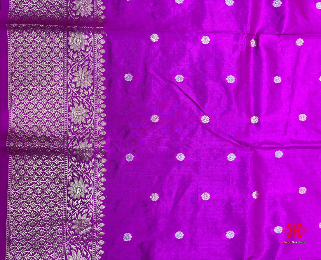 Pure Banarasi  Handloom Katan Silk  Antique Dual Zari Saree In Shades Of Pink - Pure Kataan Silk -