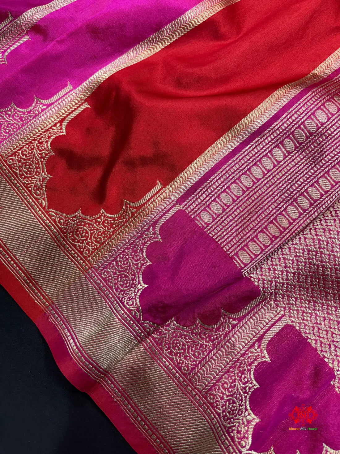 Pure Banarasi  Handloom Katan Silk Antique Zari Saree In Multi Color - Pure Kataan Silk -