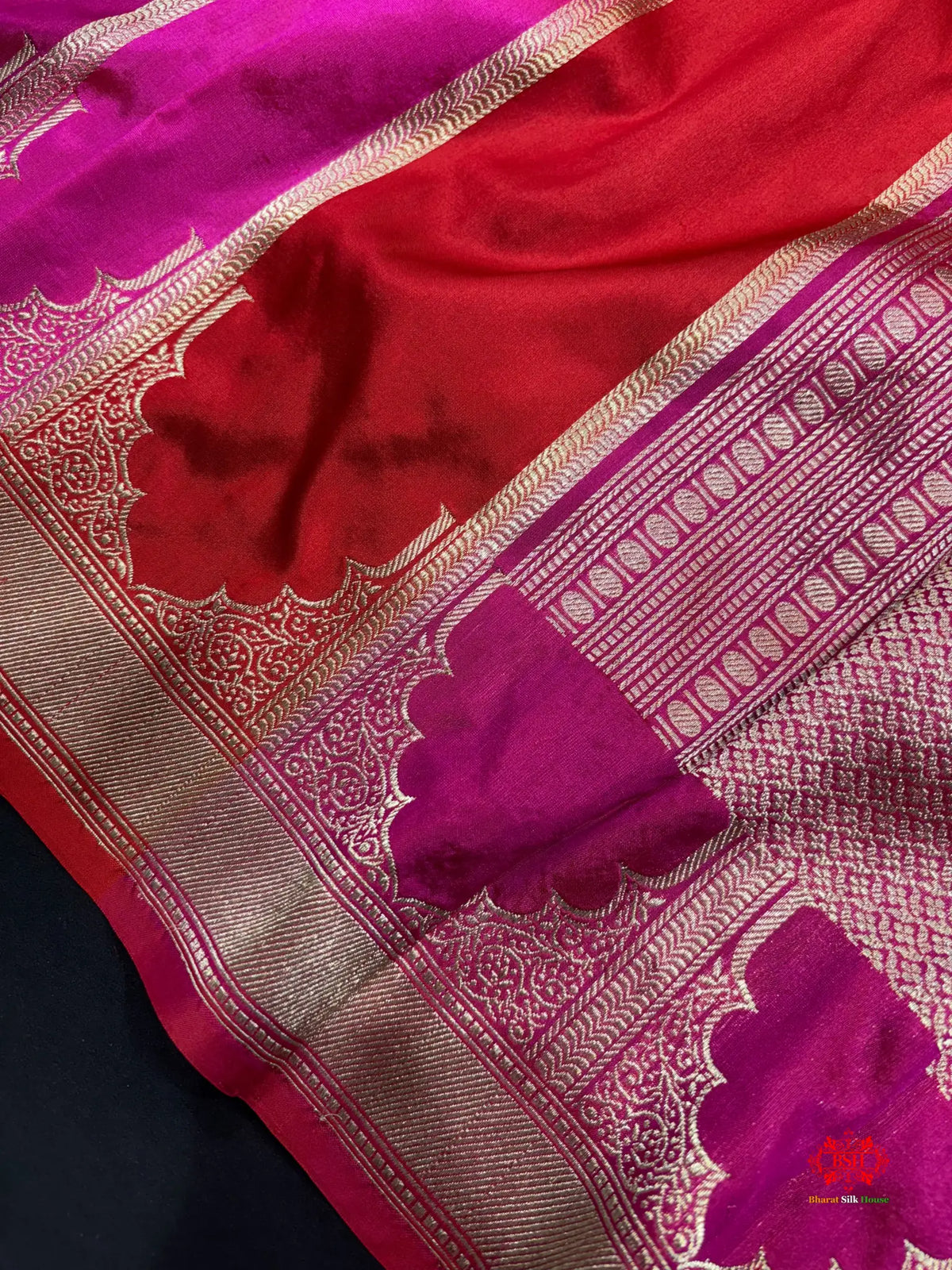 Pure Banarasi  Handloom Katan Silk Antique Zari Saree In Multi Color - Pure Kataan Silk -