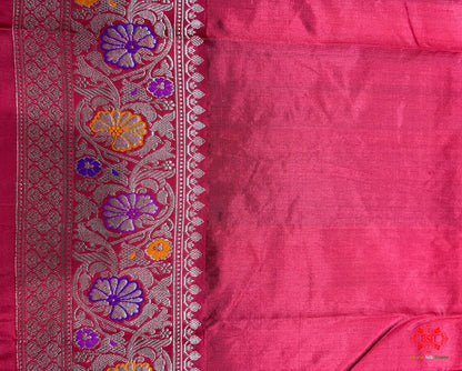 Green Shade With Meena Border Pure Banarasi Tusser Moonga Silk Saree - Pure Kataan Silk -