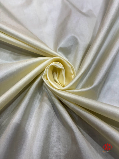 Pure Banarasi  Handloom Katan Silk  Reshami Zari Saree In Shades Of Off White With Grey Border - Pure Kataan Silk - 
