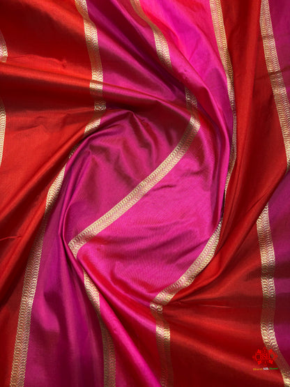 Pure Banarasi  Handloom Katan Silk Antique Zari Saree In Multi Color - Pure Kataan Silk - 