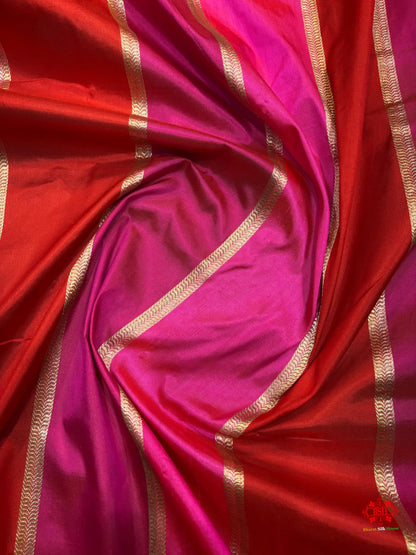 Pure Banarasi  Handloom Katan Silk Antique Zari Saree In Multi Color - Pure Kataan Silk -