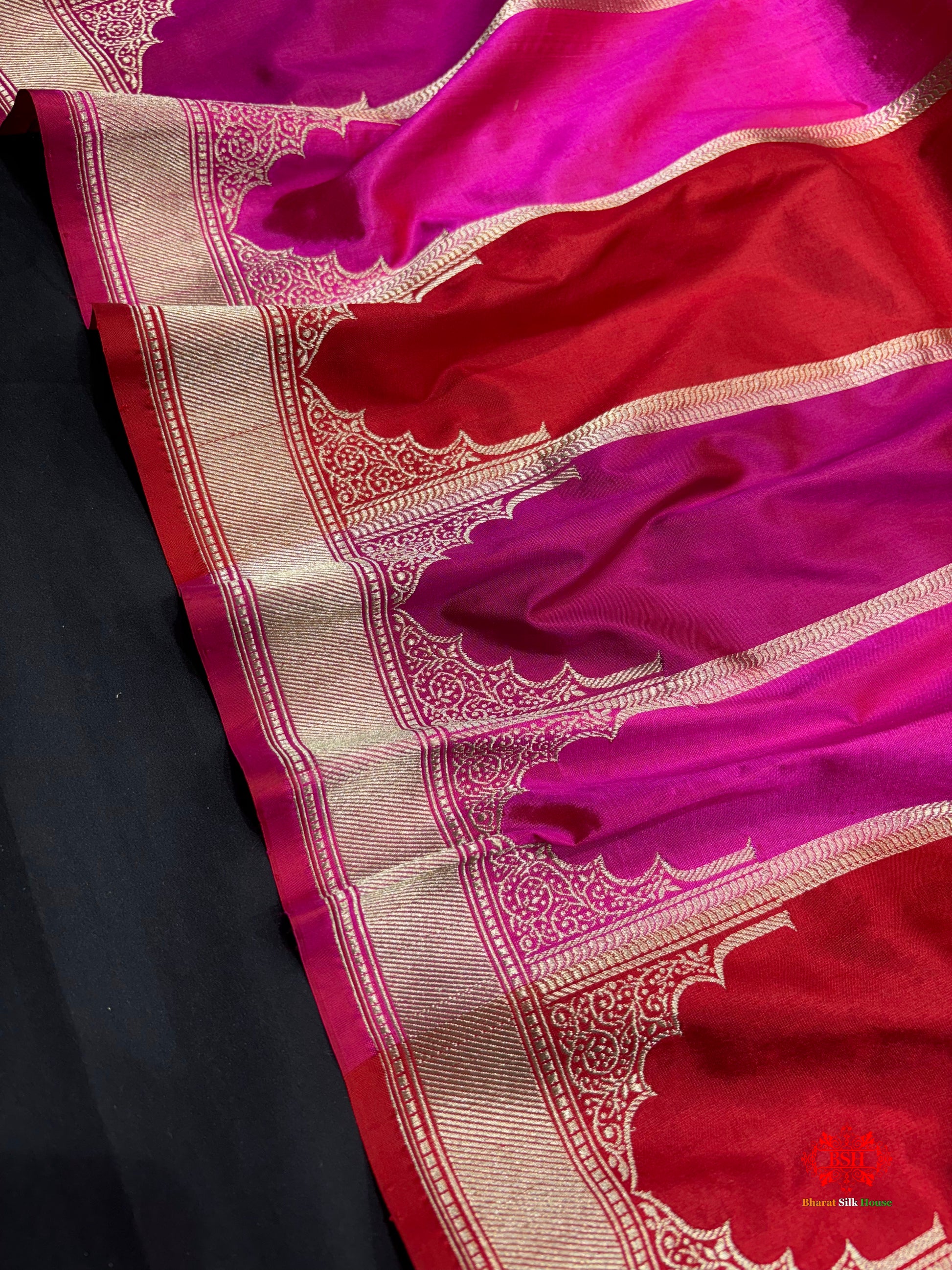 Pure Banarasi  Handloom Katan Silk Antique Zari Saree In Multi Color - Pure Kataan Silk - 