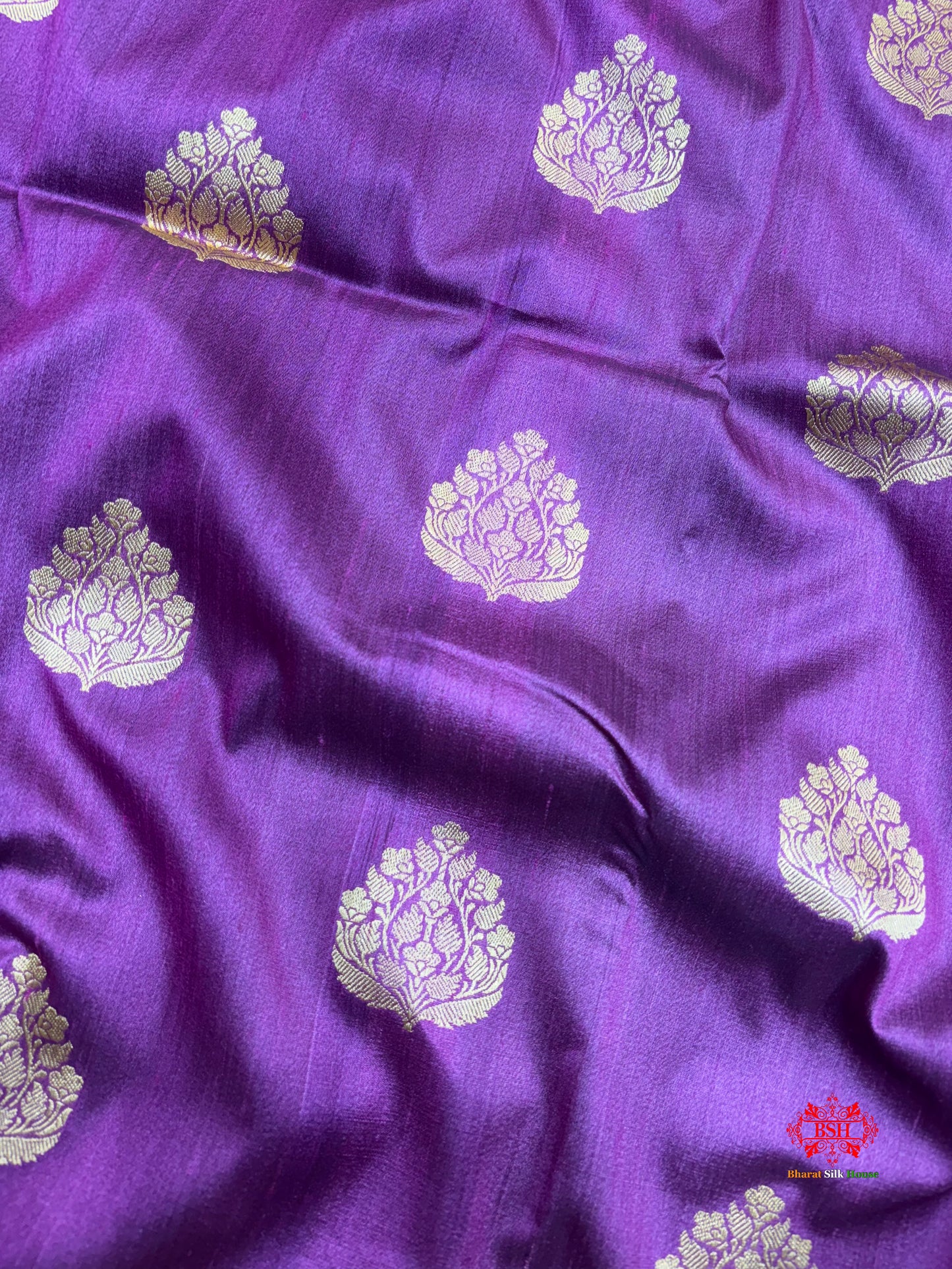 Blue Shade Pure Banarasi Tusser Moonga Silk Saree - Pure Kataan Silk - 