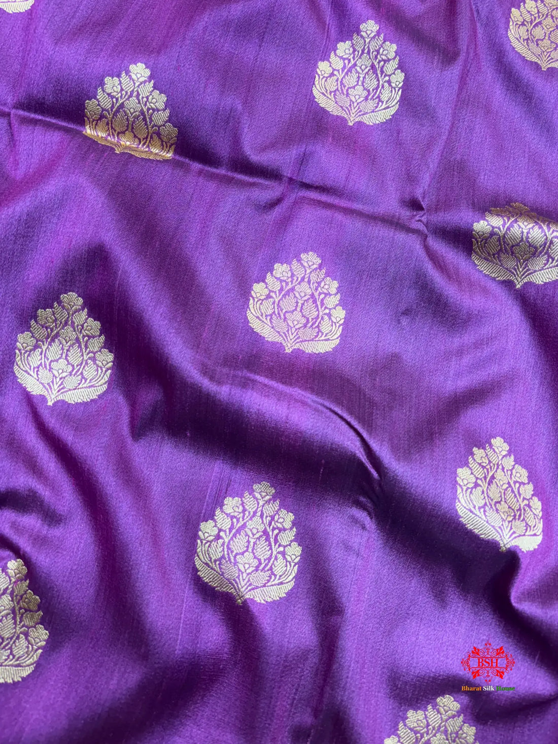 Blue Shade Pure Banarasi Tusser Moonga Silk Saree - Pure Kataan Silk -
