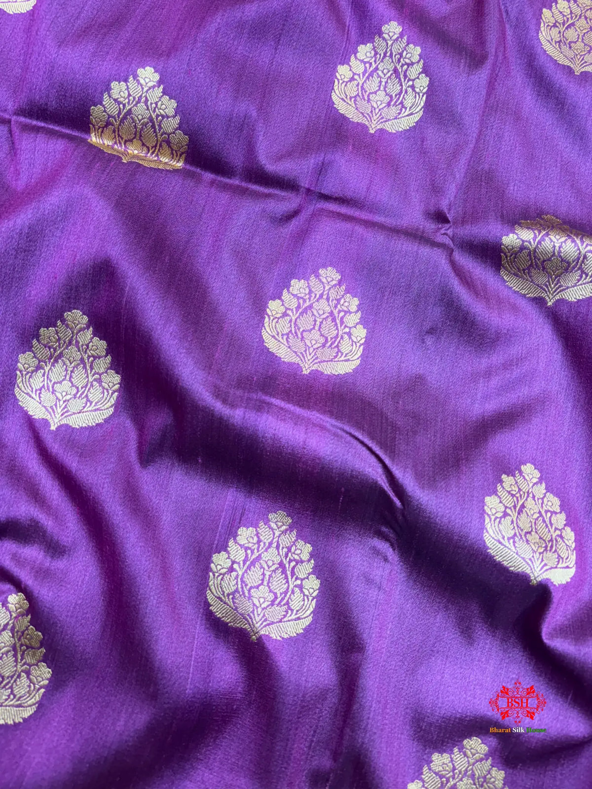 Blue Shade Pure Banarasi Tusser Moonga Silk Saree - Pure Kataan Silk -