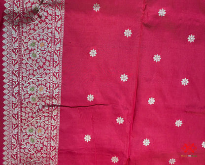 Pure Banarasi  Handloom Katan Silk Antique Zari Meenakari Saree In Shades Of Green - Pure Kataan Silk -