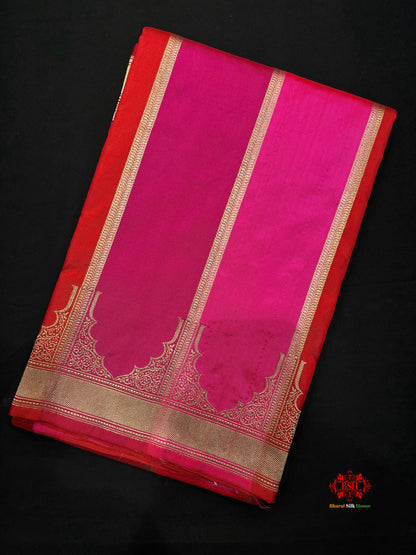 Pure Banarasi  Handloom Katan Silk Antique Zari Saree In Multi Color - Pure Kataan Silk - 