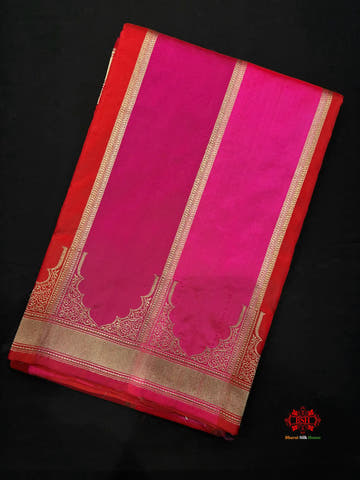 Pure Banarasi  Handloom Katan Silk Antique Zari Saree In Multi Color - Pure Kataan Silk -