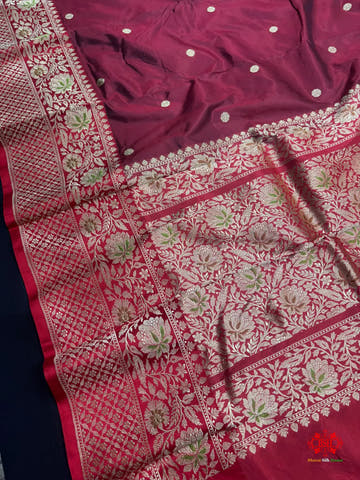 Pure Banarasi  Handloom Katan Silk Antique Zari Saree In Shades Of Brown - Pure Kataan Silk -