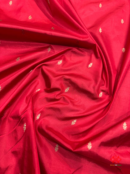 Pure Banarasi  Handloom Katan Silk Antique Zari Saree In Shades Of Red - Pure Kataan Silk - 