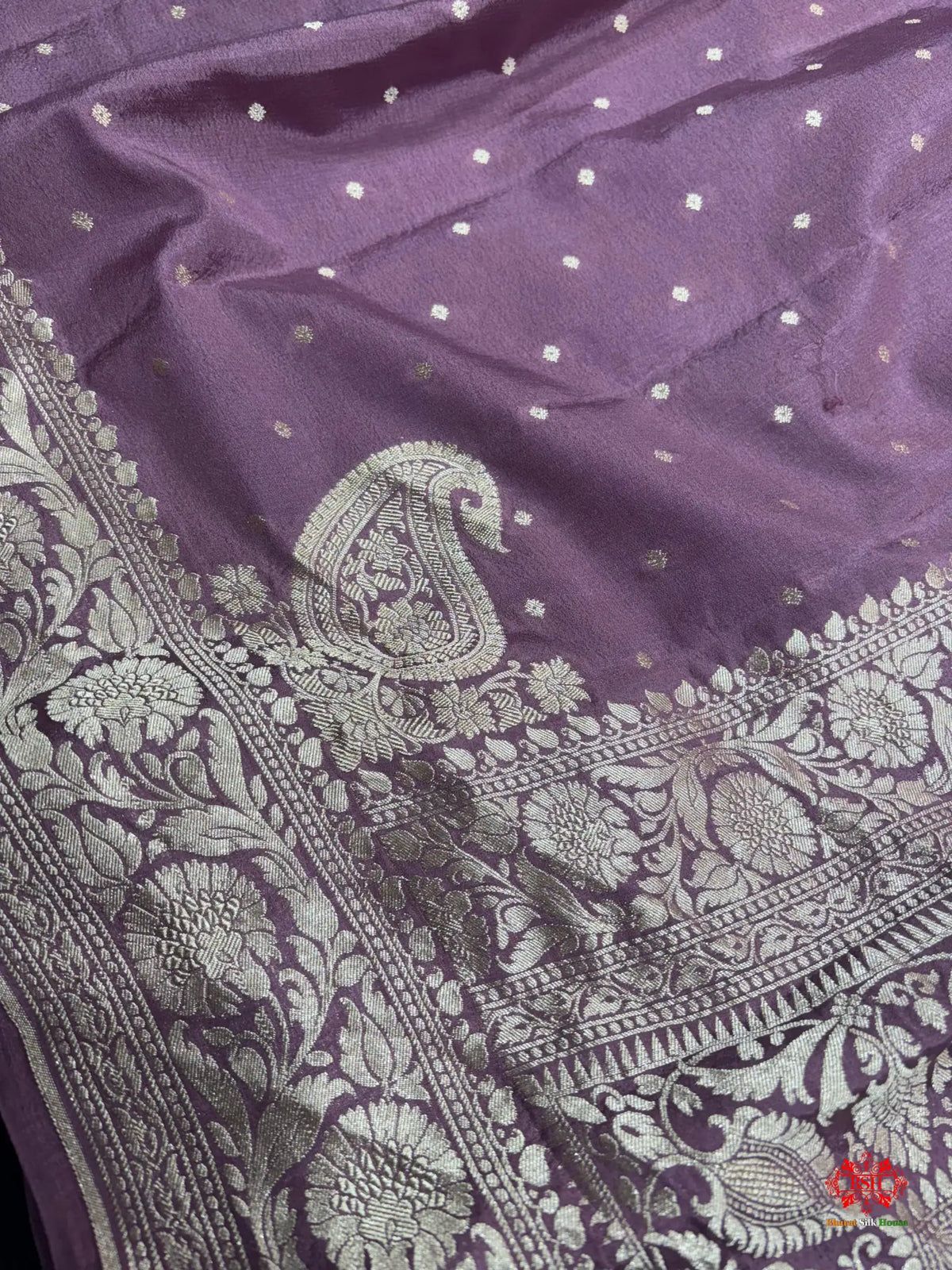 Pure Silk Crape Khaddi Georgette Saree With Antique Zari In Shades Of Blush Pink - Chiffon Sarees -
