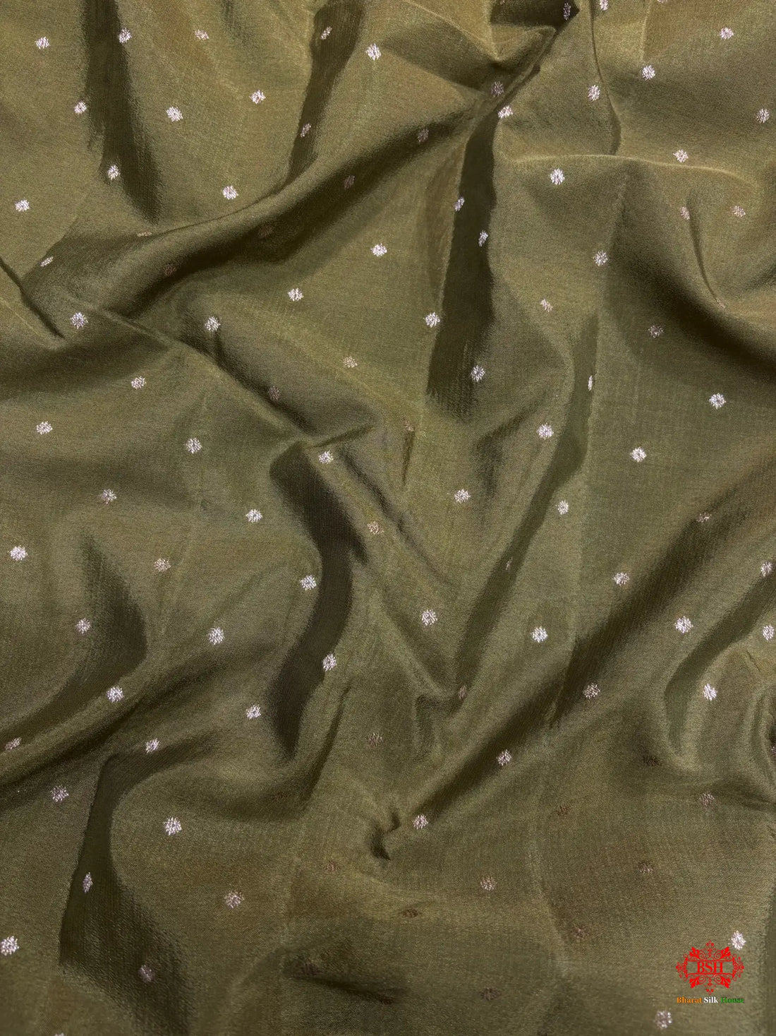 Pure Silk Crape Khaddi Georgette Saree With Antique Zari In Shades Of Green - Crepe Khaddi -