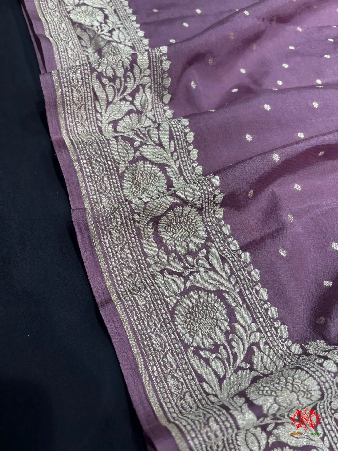 Pure Silk Crape Khaddi Georgette Saree With Antique Zari In Shades Of Blush Pink - Chiffon Sarees -