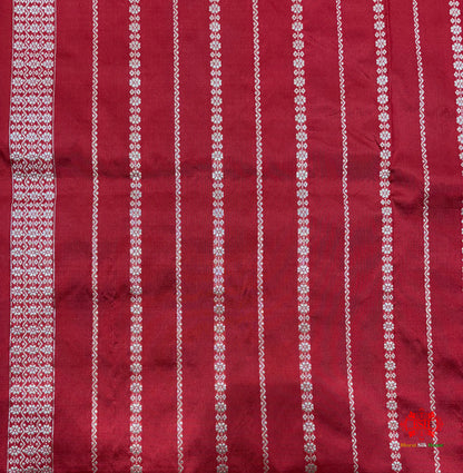 Pure Banarasi  Handloom Katan Silk Antique Meena Zari Saree In Cross Shades Of Green/Red - Pure Kataan Silk - 