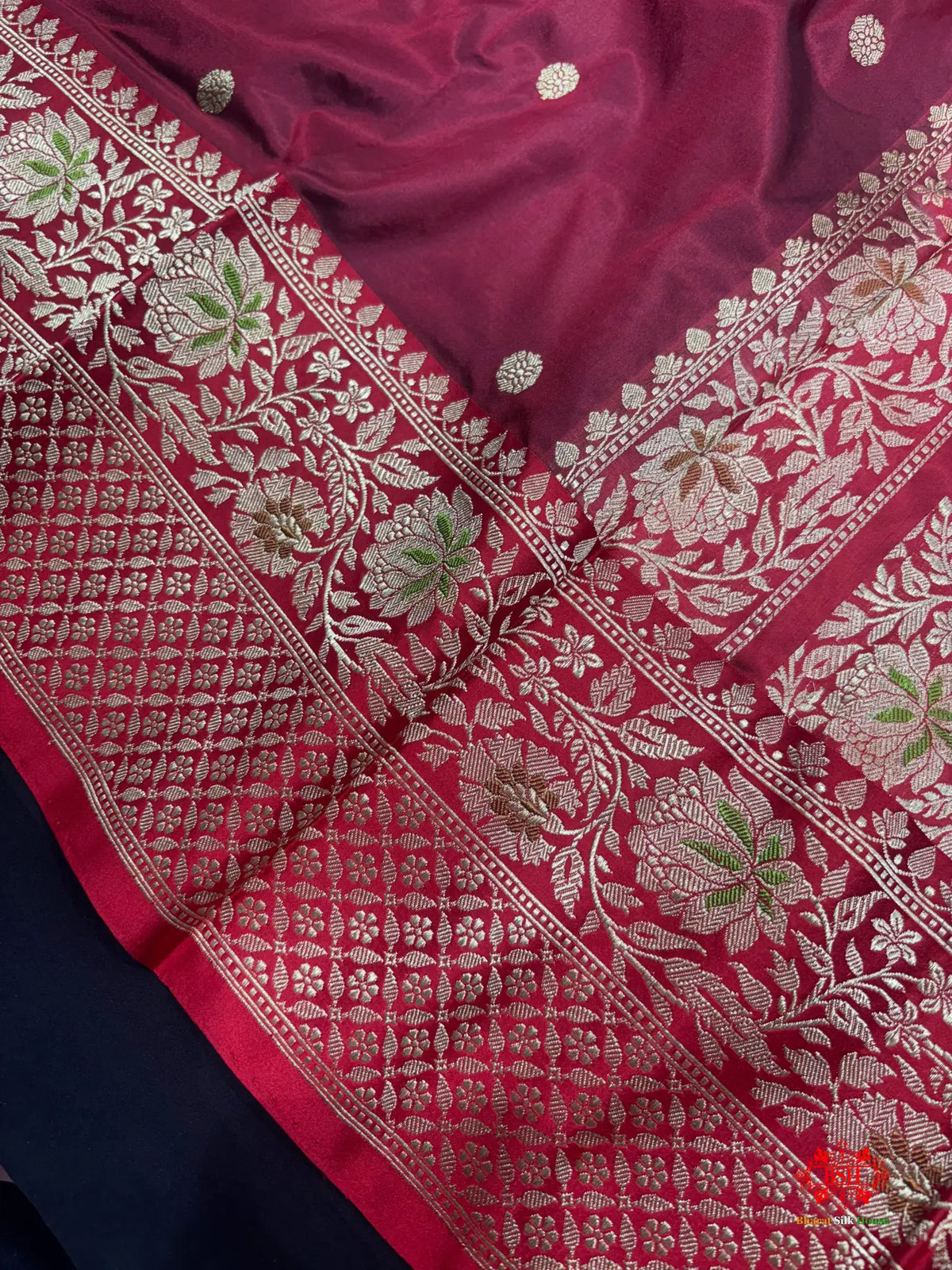 Pure Banarasi  Handloom Katan Silk Antique Zari Saree In Shades Of Brown - Pure Kataan Silk -