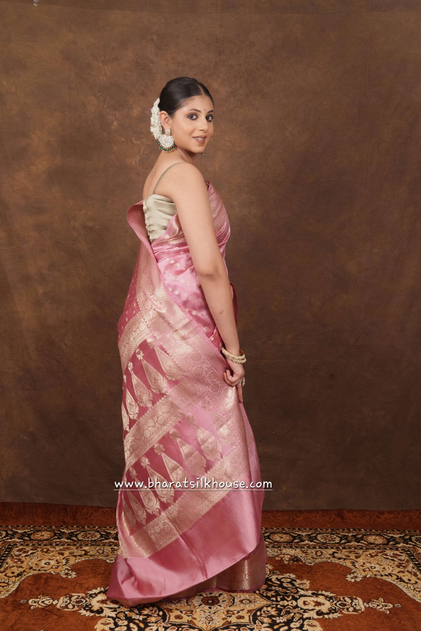 Shade Of Pink Pure Dupion Silk Saree - Bharat Silk House Dupion Silk