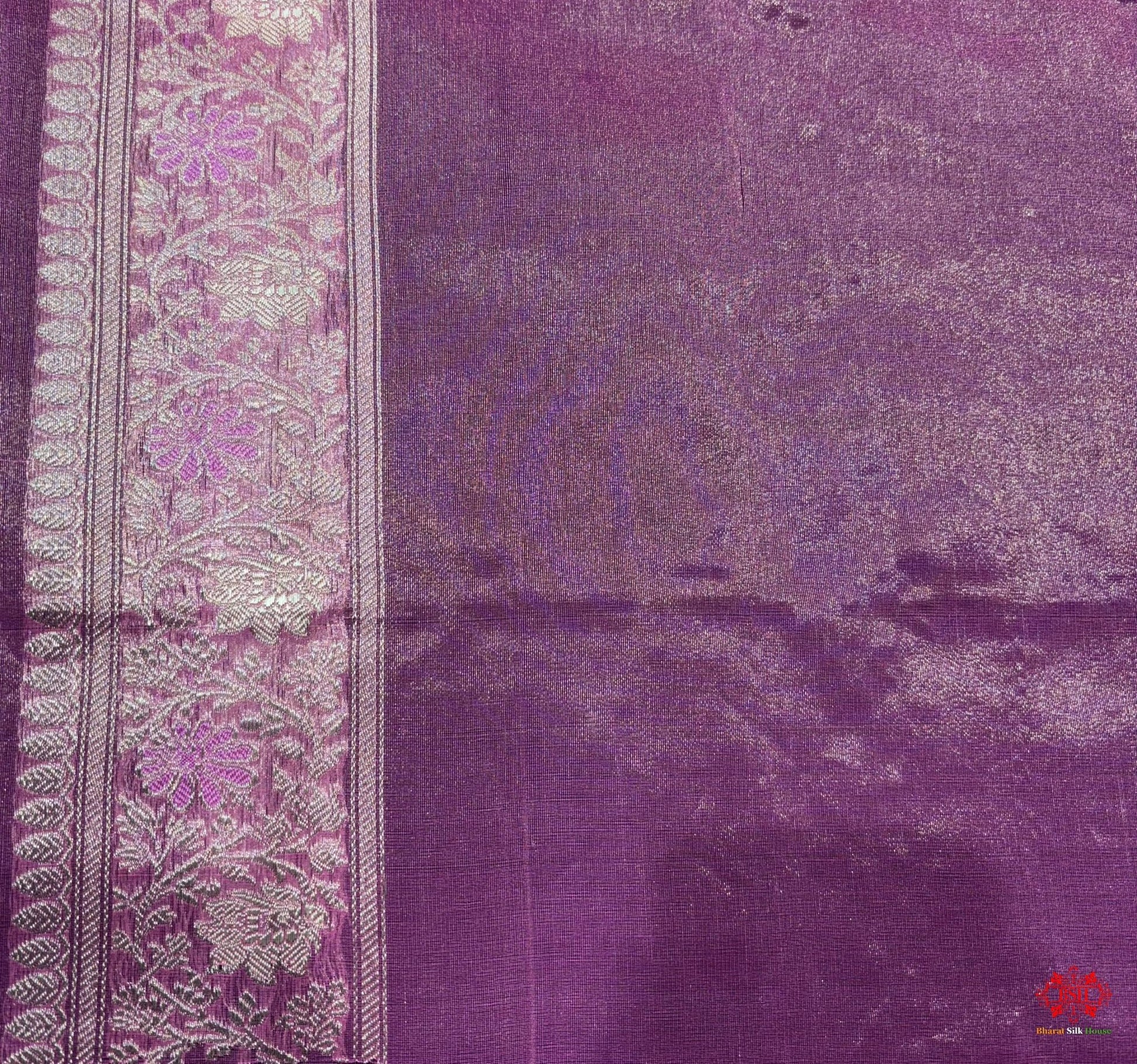Shade Of Pink Pure Tissue Meena Floral Jaal Silk Saree - Bharat Silk House Tissue Silk