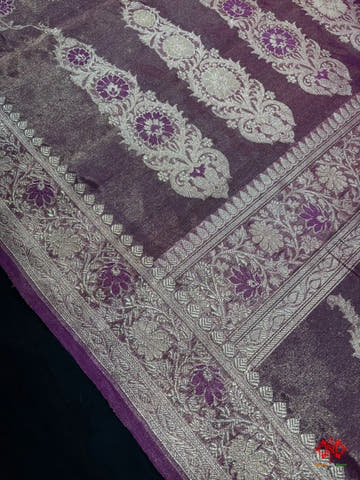 Shade Of Rani Pure Tissue Meena Floral Jaal Silk Saree - Bharat Silk House Tissue Silk