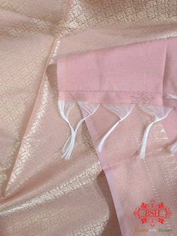 Shades Of Baby Pink Banarasi Brocade Semi Silk Dupatta - Bharat Silk House Semi-Silk