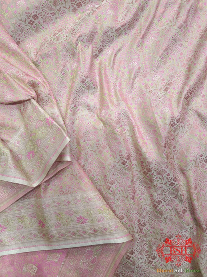 Shades Of Baby Pink Dohri Zari Tanchoi Silk Saree - Bharat Silk House Tanchoi katan