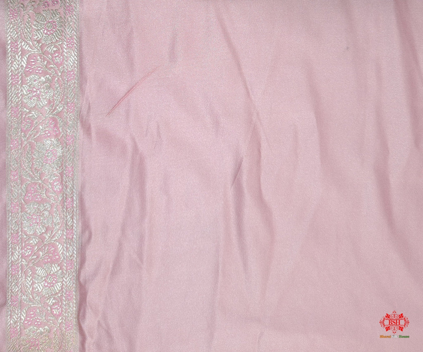 Shades Of Baby Pink Single Zari Tanchoi Silk Saree - Bharat Silk House Tanchoi katan