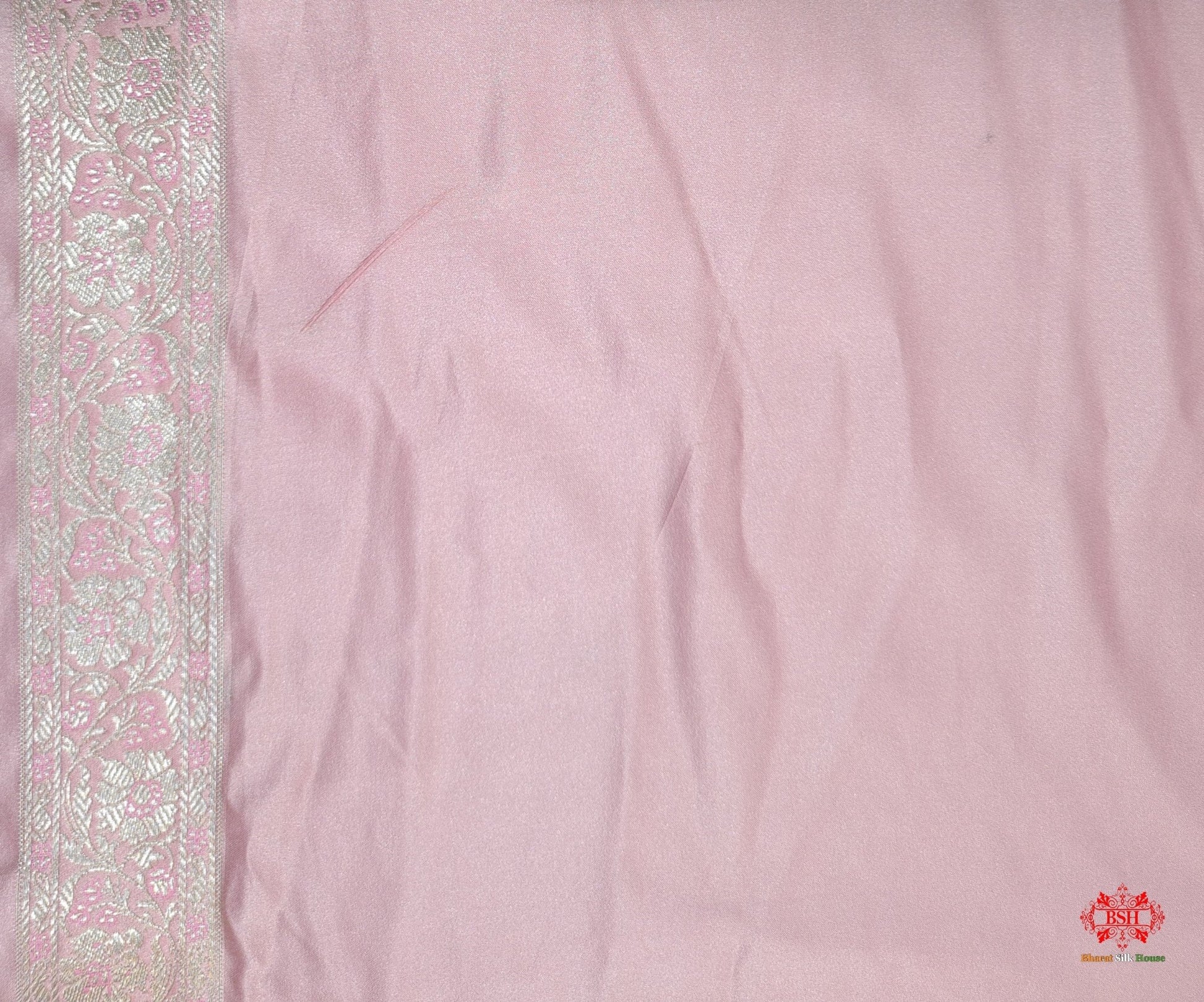 Shades Of Baby Pink Single Zari Tanchoi Silk Saree - Bharat Silk House Tanchoi katan