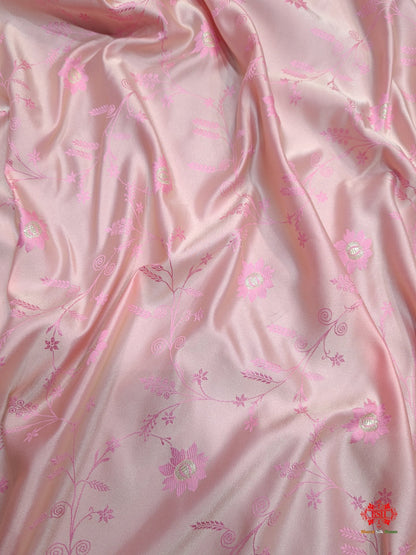 Shades Of Baby Pink Single Zari Tanchoi Silk Saree - Bharat Silk House Tanchoi katan