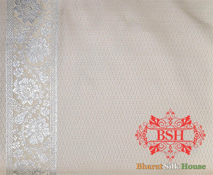 Shades Of Beige Single Zari Tanchoi Silk Saree - Bharat Silk House Tanchoi katan