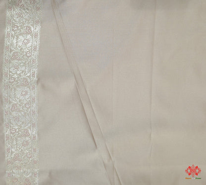 Shades Of Beige Single Zari Tanchoi Silk Saree - Bharat Silk House Tanchoi katan