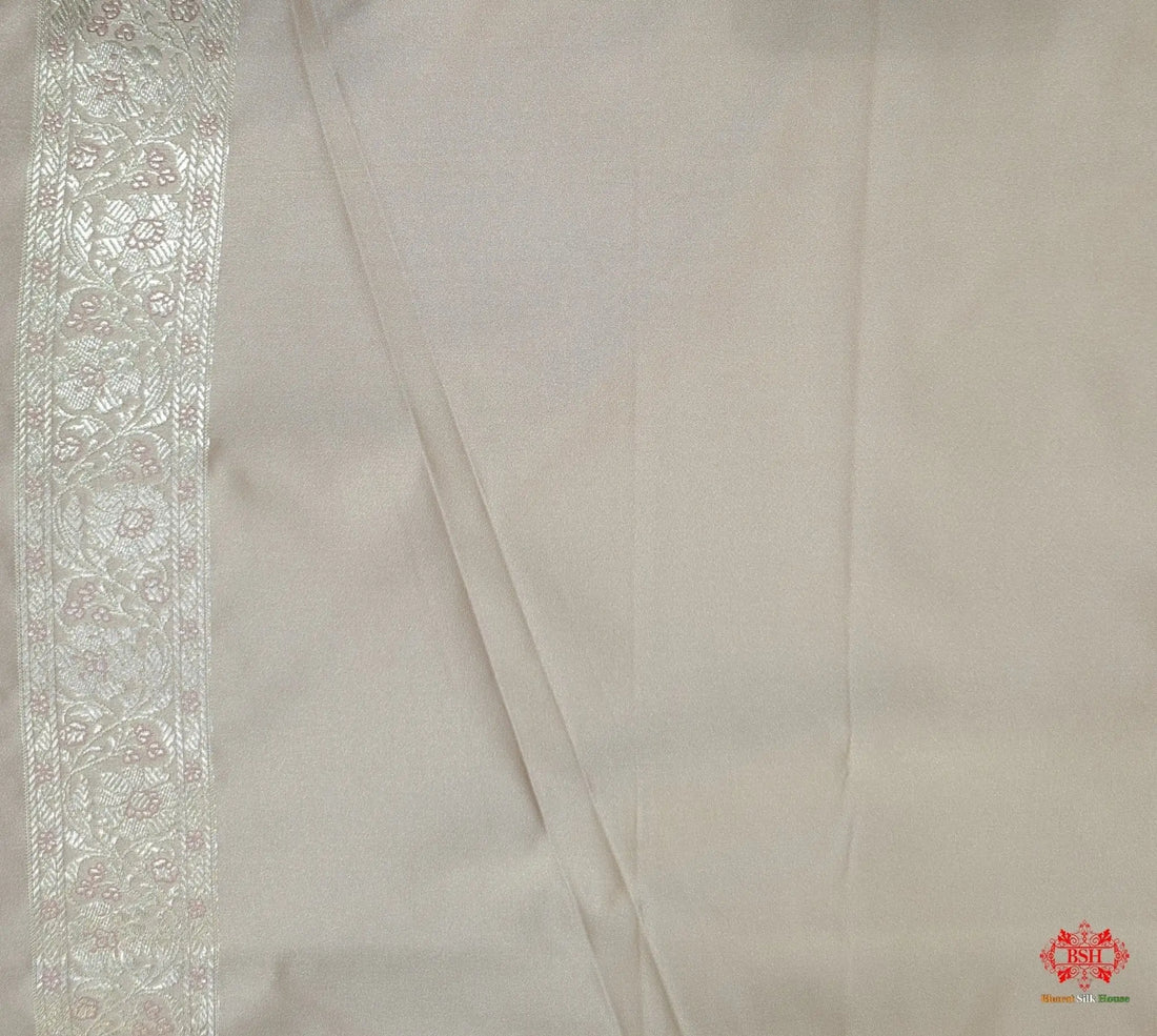 Shades Of Beige Single Zari Tanchoi Silk Saree - Bharat Silk House Tanchoi katan