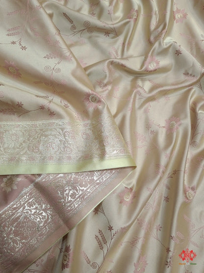 Shades Of Beige Single Zari Tanchoi Silk Saree - Bharat Silk House Tanchoi katan
