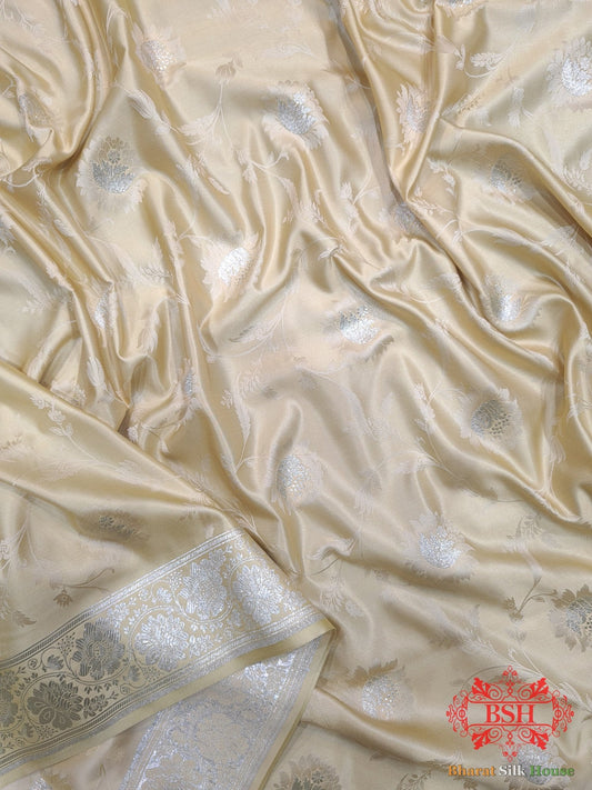 Shades Of Beige Single Zari Tanchoi Silk Saree - Bharat Silk House Tanchoi katan