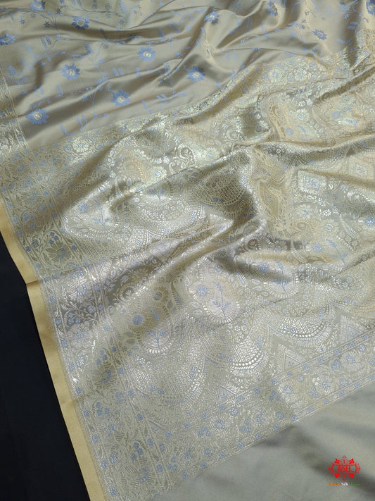 Shades Of Beige Single Zari Tanchoi Silk Saree - Bharat Silk House Tanchoi katan